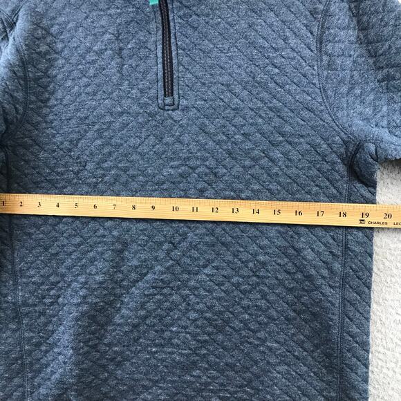 New J Crew Quilted Half Zip Mens S Blue Fleece Long Sleeve Layering - Picture 6 of 10